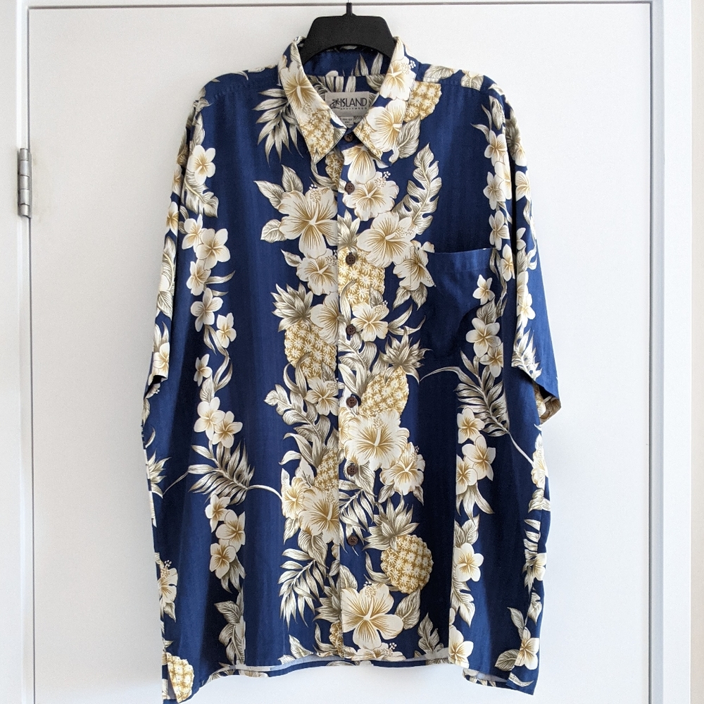🎉🥳HP Island attitudes 100% silk hawaiian shirt